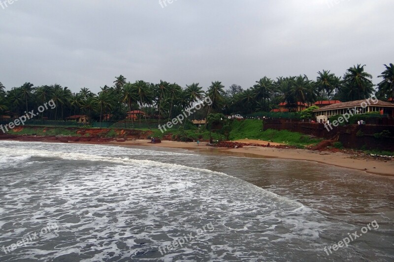 Arabian Sea Stormy Beach Goa India