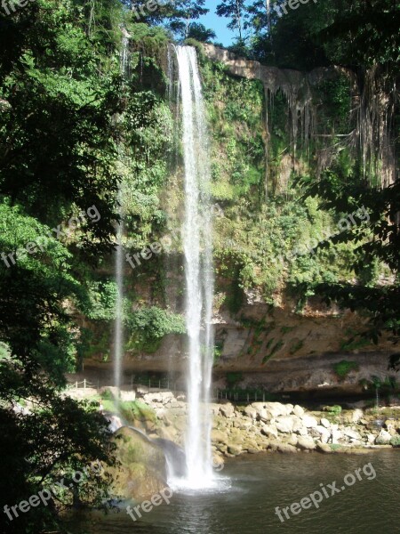 Misol-ha Waterfall Mexico Lake River