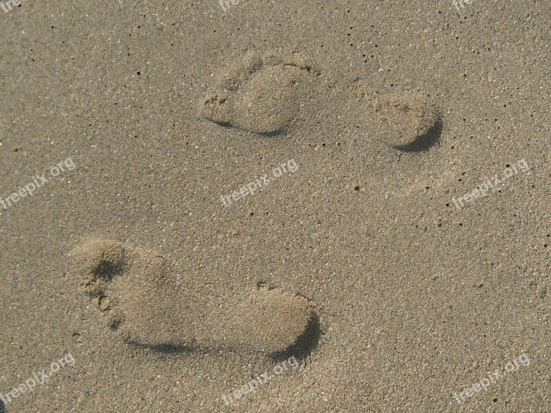 Fingerprint Steps Sand Trip Free Photos