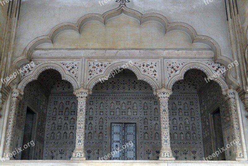 Marble Canopy Jharokha Emperor's Dais Diwan-i-am Hall Of Audience