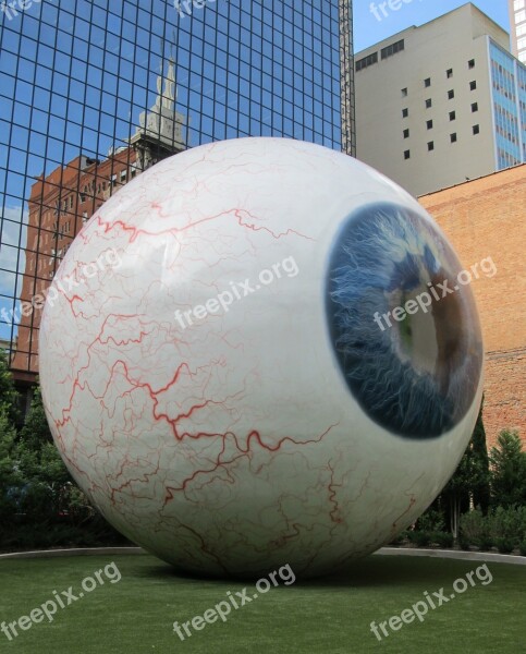 Giant Eyeball Enormous Orb Downtown Sculpture Eyeball