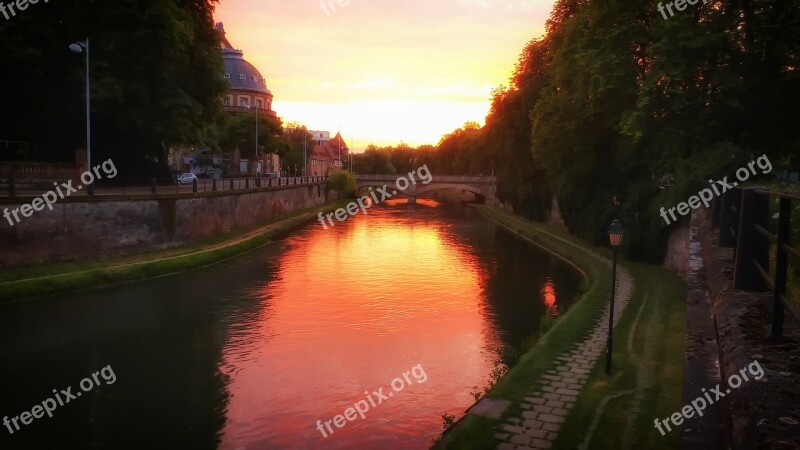 Strasbourg France City Cities Sunset