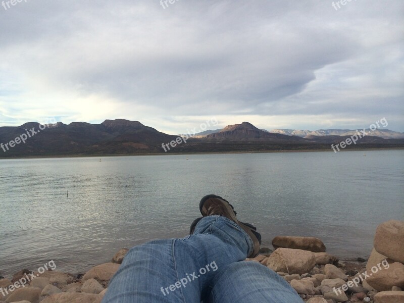 Landscape Relaxing Cloudy Mountain Lake