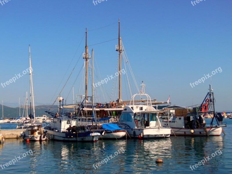 Ships Sailing Boats Island Of Krk Croatia Town Of Krk