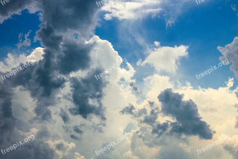 Clouds Sky Blue White Nature