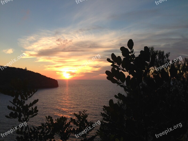 Sea Sun Clouds Coast Abendstimmung