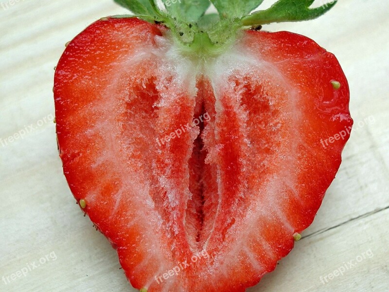 Sliced Strawberry Strawberries Fruits Plants