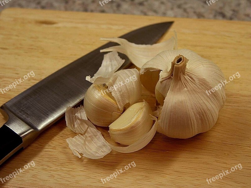 Cloves White Garlic Vegetables Plants