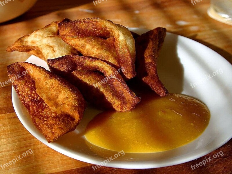 Sauce Dipping Mango Wontons Thai