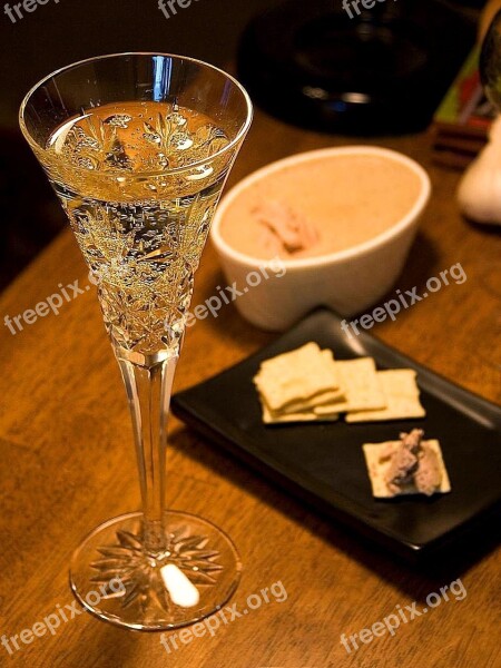 Pate Champagne Wine Drink Food