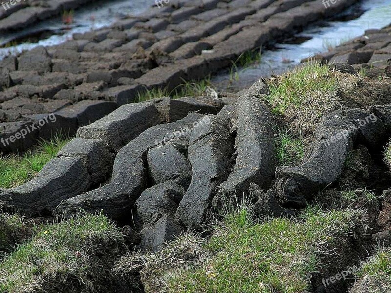 Cutting Peat Field Landscapes Nature