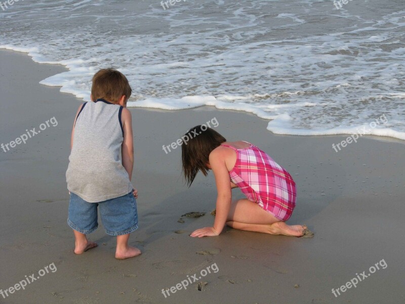 Beach Day Kids Children People