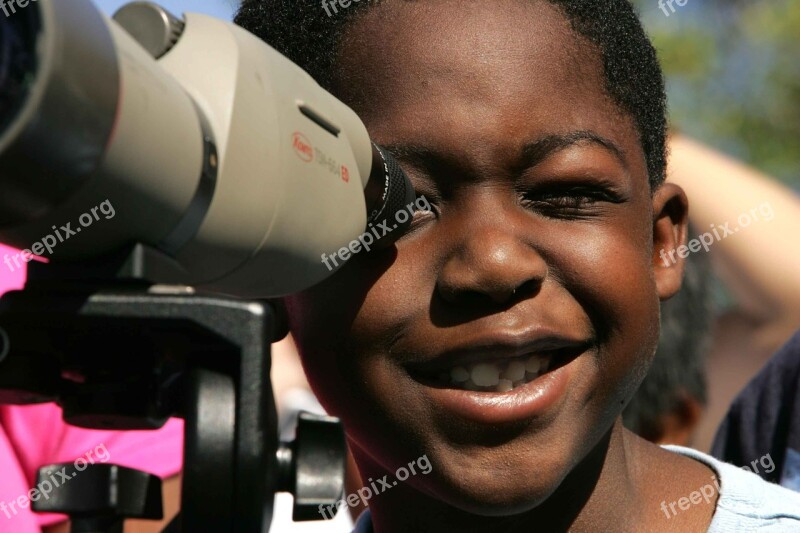 Binocular Lens Through Enjoys Child