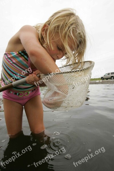 Net Playing Girl Blonde Child