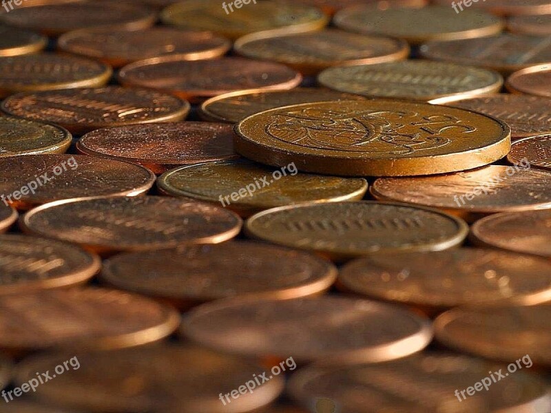 Copper Pennies Penny Coins Bills