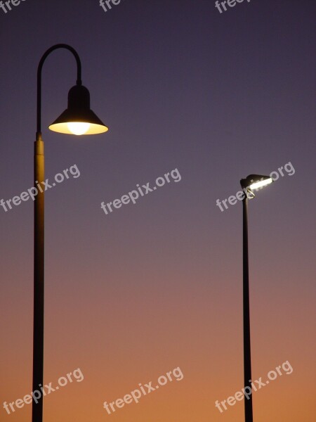 Evening Lights Street Lamps Free Photos