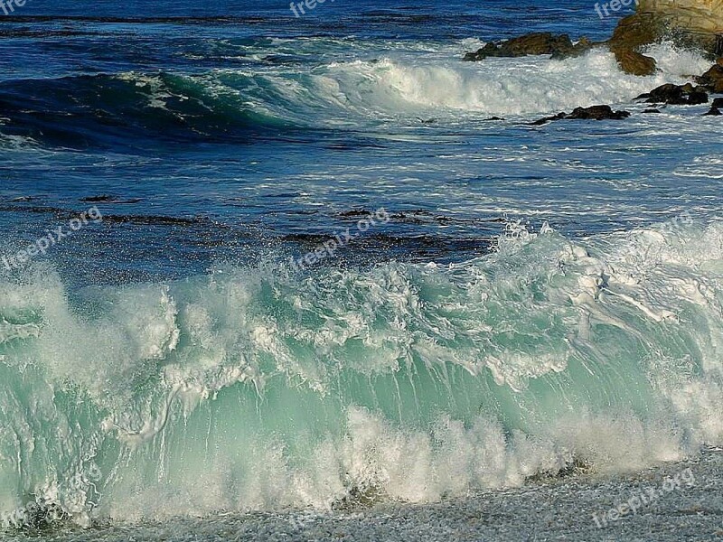 Foam Ocean Beaches Waves Landscapes