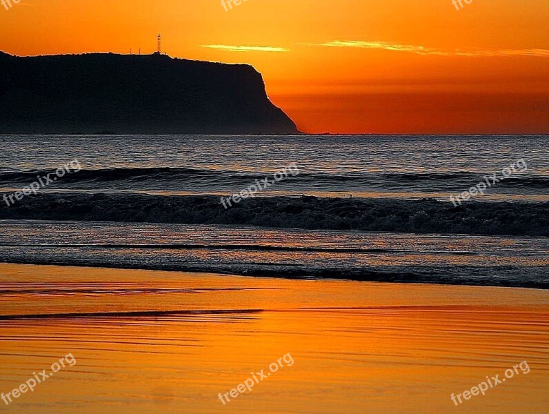 Loma Point Sunset Landscapes Nature