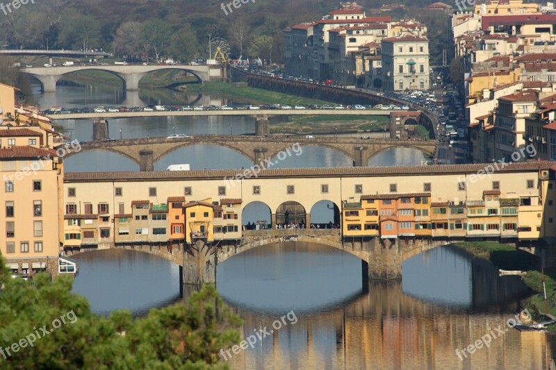 Florence Ponte Vecchio Landscape Arno Tuscany