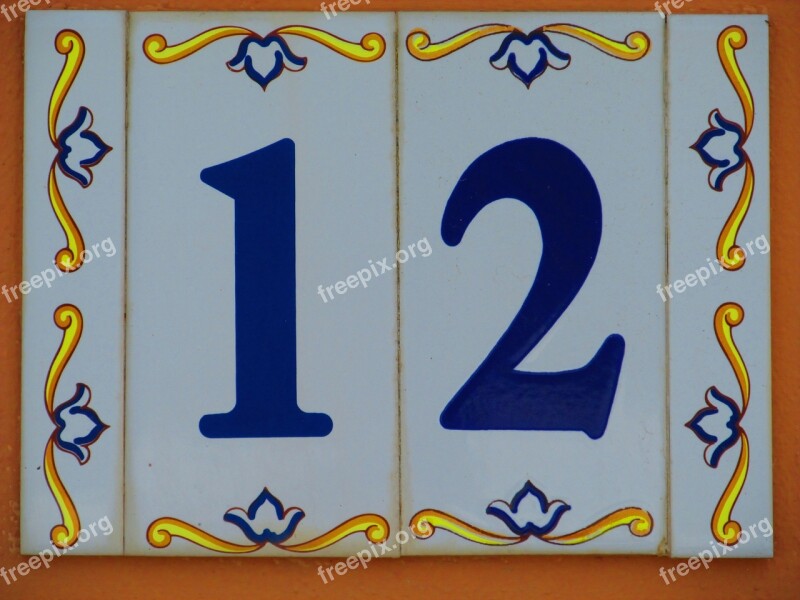 House Number Shield 12 Twelve Number