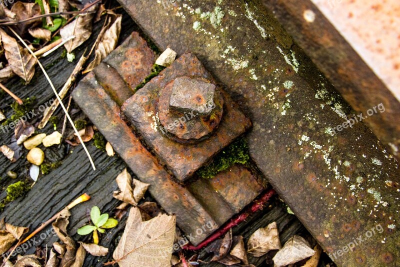 Pin Screw Rust Metal Railroad Tracks