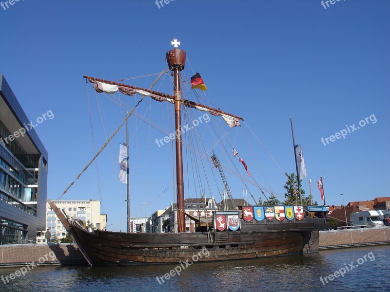 Rhampholeon Of Bremen Bremer Kooge Cog Ship Bremerhaven Sailing Boat