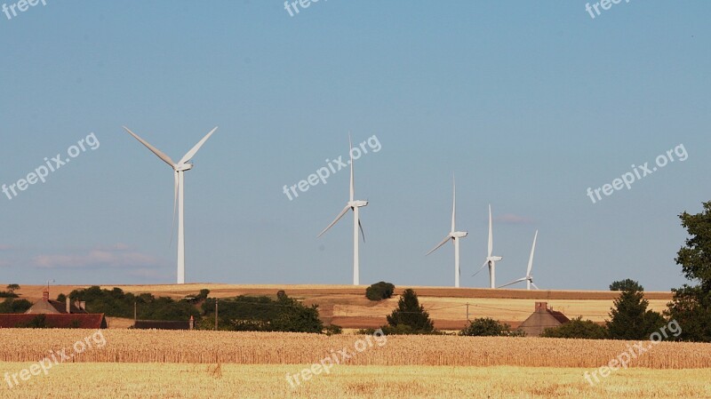 Wind Turbines Electricity Energy Voltage Electric