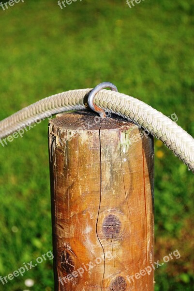 Rope Fence Wooden Post Free Photos