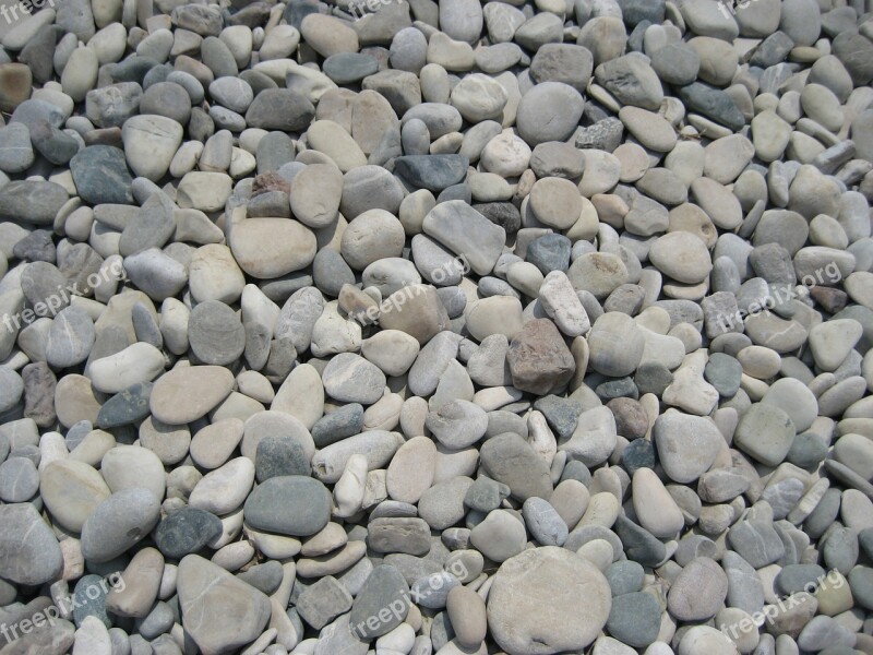 Pebbles Beach Stones Nature Round