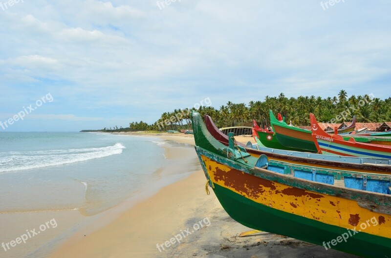 Boats Palm Trees Palms Tropical Nature