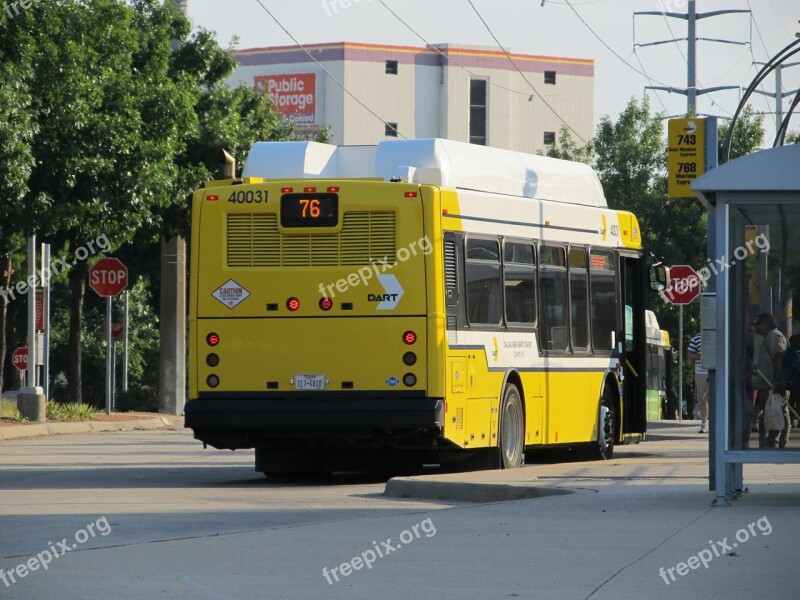 Dallas City Bus Public Transportation Transportation Urban