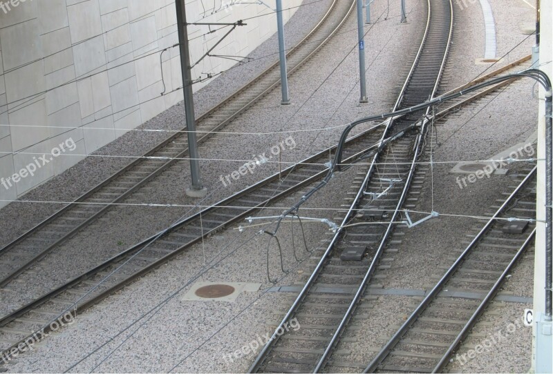 Light Rail Dallas Metro Tracks Intersection