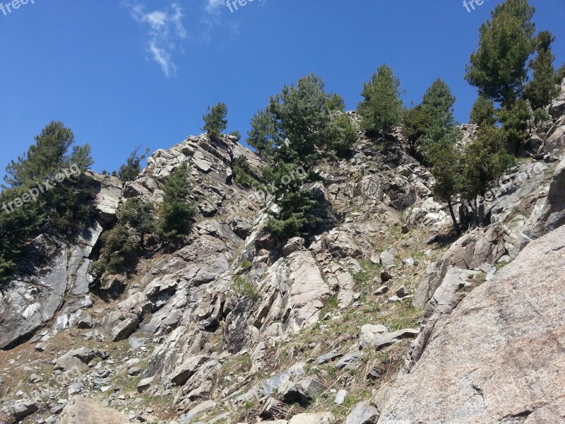 Rock Hills Trees Sky Nature