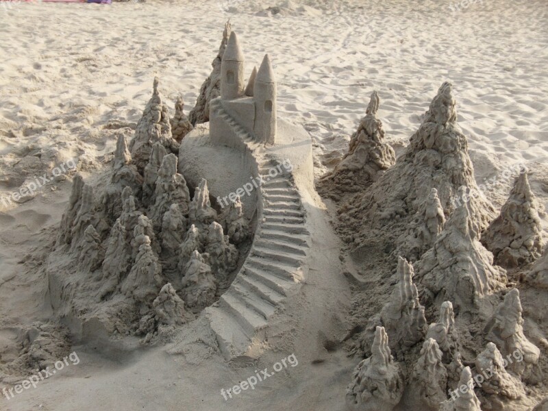 Sand Castle Beach Vacation Coast Seashore