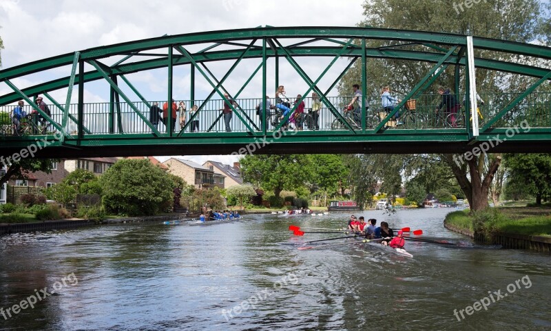 Pedestrian Bridge Rowers Cambridge Cambridgeshire Cyclists