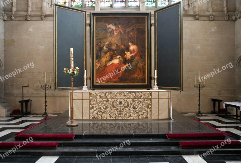 Easter Tide Altar Kings College Chapel Cambridge Rubens