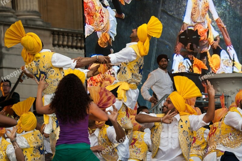 Indian Dance Performers Costumes Yellow Dancer Performer