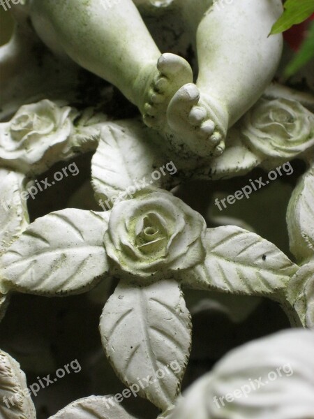 Cherub Roses Cemetery Death Tombstone