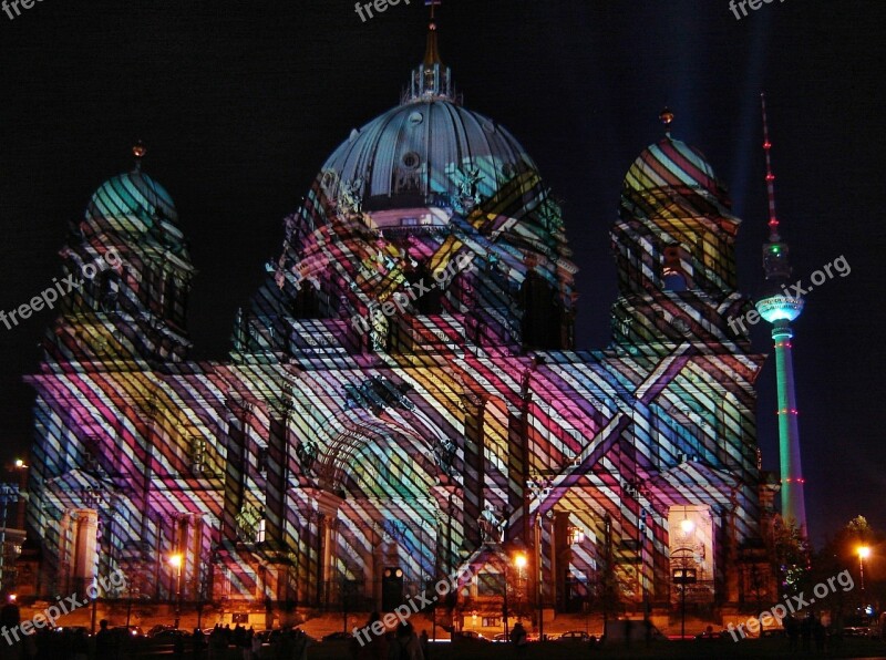 Berlin Cathedral Dom Berlin City Of Lights Night