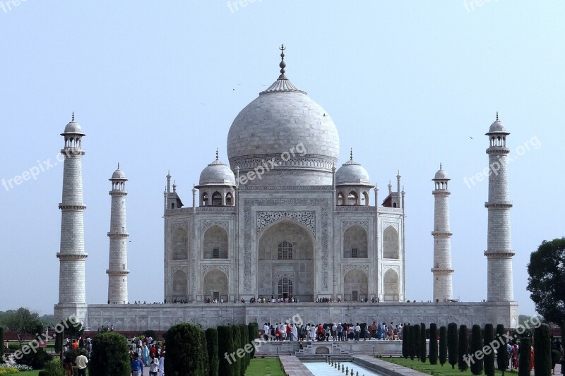 Taj Mahal Unesco Site World Wonder White Marble Monument