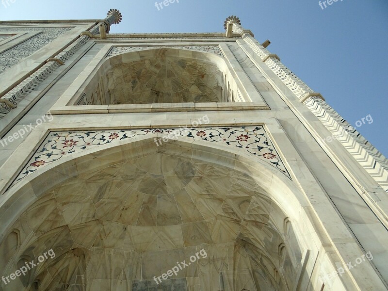 Taj Mahal Arch Architecture Mughal White