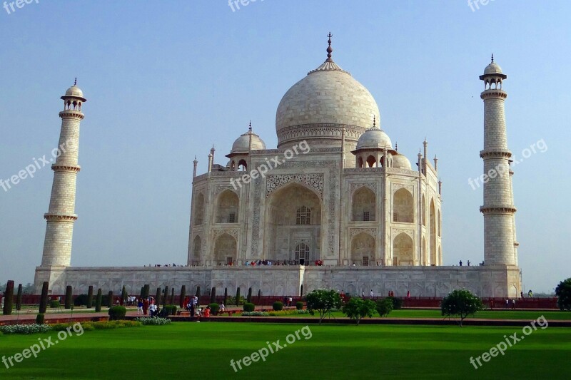 Taj Mahal Unesco Site World Wonder White Marble Monument