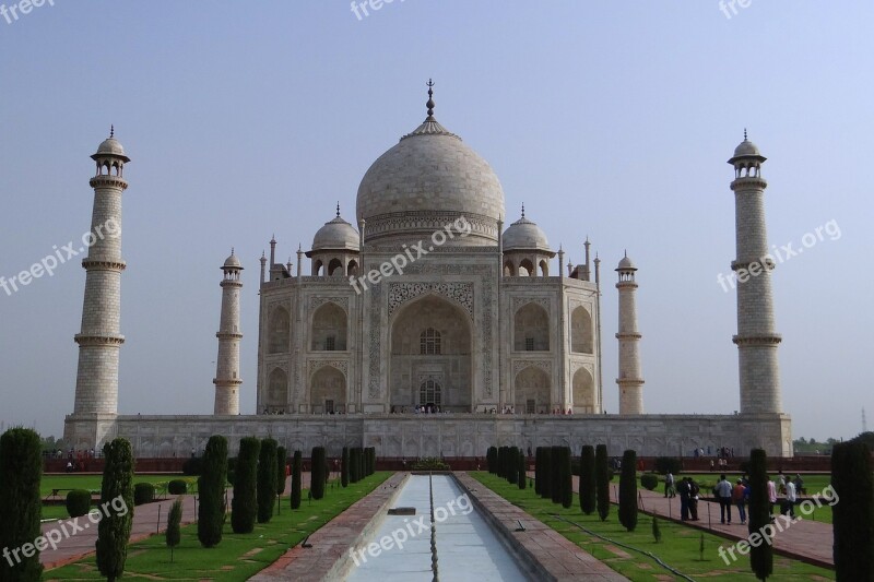 Taj Mahal Unesco Site World Wonder White Marble Monument