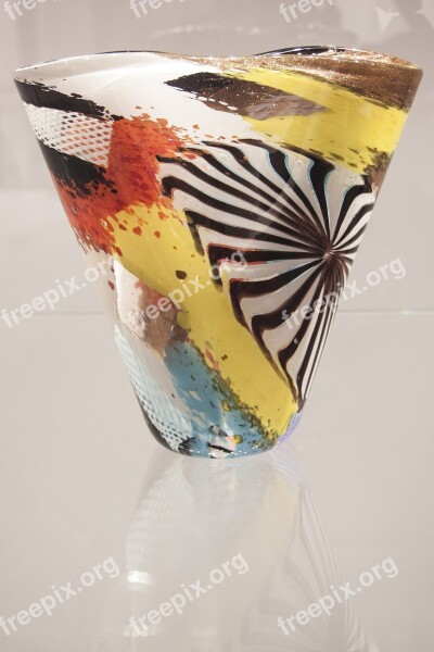 Vase Glass Colorful Dino Martens Design