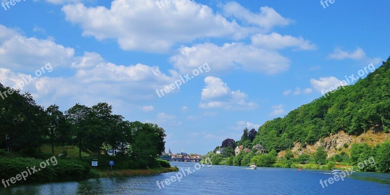 Neckar Heidelberg River Blue Relax