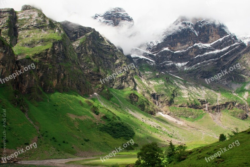 Oberblegisee Switzerland Mountain Bergsee Canton Of Glarus