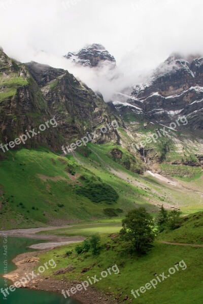 Oberblegisee Bergsee Switzerland Canton Of Glarus Glarus