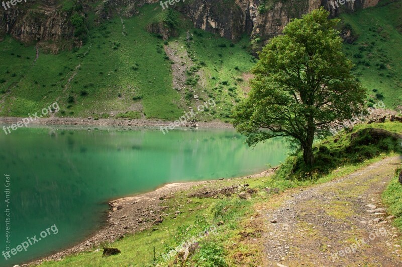 Oberblegisee Lake Bergsee Switzerland Canton Of Glarus