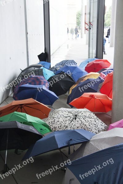 Umbrellas Stretched Weather Rainy Weather Colorful