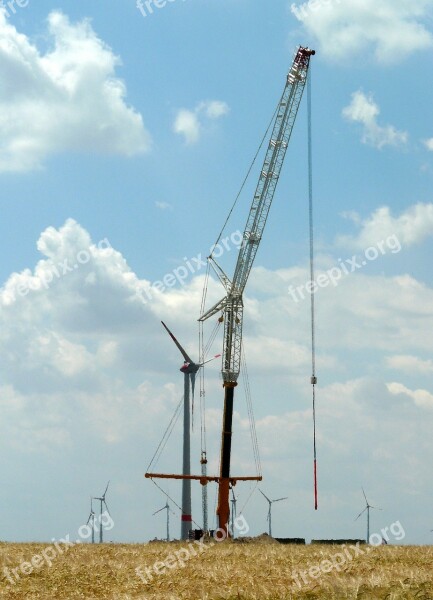 Technology Wind Turbine Construction Site Installation Wind Energy Free Photos